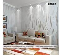 Modern Minimalist Non-woven Water Plant Pattern 3D Flocking Embossed Wallpaper Roll Living Room Bedroom Silver Grey (1)