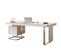 Modern Minimalist Office Desk with LED Light High-End Rock Plate Design Stylish PC Table & Study Writing Desk (160x70x75cm) Ideal for Home & Office Use