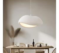 Modern Minimalist Pendant Light,Wabi-sabi Style Dining Room Hanging Lamp Over Table,Beige White Kitchen Island Lighting,Height Adjustable Polystyrene Indoor Pendant Light Fixture(L/60*45*27CM)