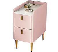 Modern Minimalist Pink Side Table Narrow Bedside Table for Small Spaces Light Luxury Rock Coffee Table 25x45x50 cm Ideal for Bedroom and Living Room Decor