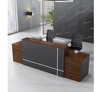 Modern Minimalist Reception Desk - Premium Wood Front Counter for Offices Multi-Function Reception Table Perfect for Reception Areas & Workspaces (Chairs Not Included)