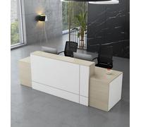 Modern Minimalist Reception Desk - Premium Wooden Front Counter Multi-Functional Reception Table Perfect for Cash Registers and Lobby Areas