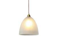 Modern Minimalist Single Head Small Pendant Lights Striped Milky White Glass Shade Chandelier Suspension Wire 150CM Adjustable, Ceiling Fixture For Study Office Pantry Hanging Lamp Interesting