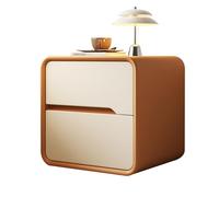 Modern Minimalist Solid Wood Bedside Cabinet, Narrow 2-Drawer Nightstand for Bedroom, Stylish Dressing Table Storage, 50CM (19.69IN) Furniture nizer