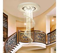 Modern Minimalist Spiral Staircase Chandelier - 5-Light Crystal Pendant Lamp for Duplex Villa & Large Living Room - Elegant Home Decoration Lighting Fixture