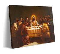 Modern Minimalist The Last Supper Wall Art Print, Sacred Jesus Biblical Belief Canvas Hanging Paintings Poster Christian Religious Art Wall Decor for Church Restaurant Gal 08x12inch(20x30cm)
