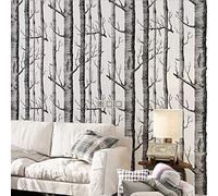 Modern Minimalist Tree Country Style Living Room Home Decoration Non-Woven Wallpaper Roll Black White Color 0.53m(1.73'W) x 10m(32.8'L)=5.3m2 (57 sq.ft)