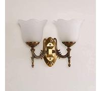 Modern Minimalist Wall Light Classical European Style Hotel Bedside Corridor Glass Wall Lamp LED E27 Socket Bedroom Aisle Double Head Wall Sconce