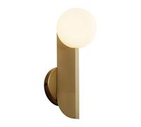 Modern Minimalist Wall Sconce Frosted Glass Globe Shade Wall Light Fixtures Full Copper Body Wall Lamp for Bedroom Living Room Hallway