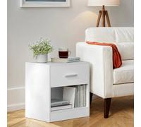 Side Table with Drawer Handle, Classic White
