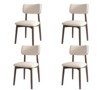 Modern Minimalist Wooden Dining Chair Set of 4 Stylish Upholstered Backrest Armless Design Comfortable Seating for Dining Room & Bedroom Elegant Home Decor.