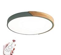 Modern Minimalist Wooden LED Round Acrylic Ceiling Light, Nordic Ultra-Thin Height 5cm Ceiling Lamp 18W~48W, Remote Control Dimming Bedroom, Living Room, Study, Corridor, Restaurant, Office Lamp