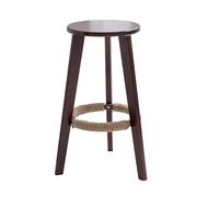modern minimalist Wooden Round bar stool front desk retro Dining Chairs high stool for Kitchen, Dining Room, Living Room, Balcony, Study,Cafe walnut,Sitting height:68cm