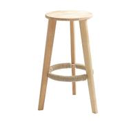 modern minimalist Wooden Round bar stool front desk retro Dining Chairs high stool for Kitchen, Dining Room, Living Room, Balcony, Study,Cafe Wood,Sitting height:58cm