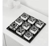 Modern Minimalist XO Square Crystal Chessboard Decoration Small Ornament, Black and White Crystal Geometric Statue Decoration - Multifunctional Indoor Decoration Living Room Desktop