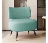 Modern Mint Green Leather Accent Chair - Upholstered Armless Sofa for Living Room Bedroom Office & Café - Comfortable Wide Seat Leisure Chair for Home Decor & Relaxation
