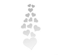 Modern Mirror Heart Wall Sticker with Self-Adhesive PVC for Custom For Home Decoration, Compatible with Living Room Bedroom Kitchen