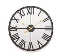 Modern Mirror Wall Clock,Vintage mirror clock,Retro Metal Frame Big Silent Non Ticking Clock for large Living Room Decor,Bedroom,Study Decoration silver clock(D:58CM, Black)