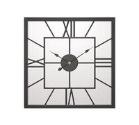 Modern Mirror Wall Clock, Vintage Retro Metal Frame, Silent Non-Ticking Large Clock for Living Room, Bedroom, Study Decoration