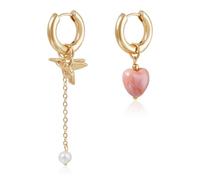 Modern Mismatched Heart Bird Earrings Creative Geometric Jewelry Hypoallergenically Metal Ear Accessories Her Retro Artistic Earrings