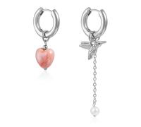 Modern Mismatched Heart Bird Earrings Creative Geometric Jewelry Hypoallergenically Metal Ear Accessories Her Mismatched Heart Earrings