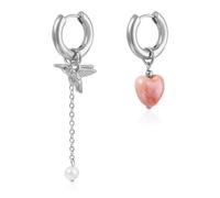 Modern Mismatched Heart Bird Earrings Creative Geometric Jewelry Hypoallergenically Metal Ear Accessories Her Trendy Mismatched Earrings