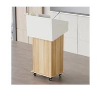 Modern Mobile Podium Stand with Storage Shelf - Multi-Function Pulpit, Wheeled Lectern for Presentations