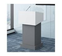 Modern Mobile Podium Stand with Storage Shelf - Multi-Function Pulpit, Wheeled Lectern for Presentations