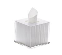 Modern Modern Club Square Tissue Box Home Light Luxury Acrylic Roll Paper Box Tabletop(White)