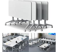 Modern Modular Conference Table with Silent Caster Wheels - Executive Office Desk for Meetings & Collaboration, Versatile Workstation for Home & Business Productivity