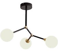Modern Molecular Chandelier,6 Light Magic Bean Pendant Light Black with Glass Globes V-intage Ceiling Light Fixtures,Indoor Lighting