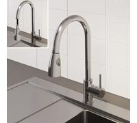 Modern Mono Kitchen Mixer Tap Pull Out Swivel Spout Chrome Single Lever Faucet