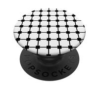 Modern Monochrome Geometric Art White Black Square Pattern PopSockets Adhesive PopGrip