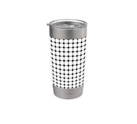 Modern Monochrome Geometric Art White Black Square Pattern Stainless Steel Insulated Tumbler