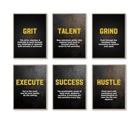 Modern Motivational Quotes Poster Print Wall Art Pictures Canvas Painting Living Room Bedroom Home Decor Black Background(40x60cm/6PCS Frameless)