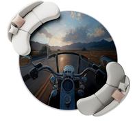 Modern Motorcycle Perspective Round Rugs 90 cm Colorful Rug for Living Room, Circle Area Rugs with Non Slip Backing, Washable Rug for Bedroom Soft Printed Carpet for Kid’s Room Nursery