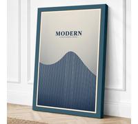 Modern Mountain Lines Canvas Wall Art Print 24x16 Inch