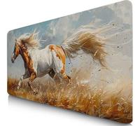 Modern Mouse Mat 1000x500x3mm XXL Gaming Mouse Pad Horse Desk Mat, Table Mats with Non-Slip, Soft Smooth Surface, Stitched Edges Desk Pad, Waterproof Fabric, Durable, Office Accessories, Gifts F0-506