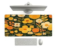 Modern Mouse Pad 1200 x 400 x 3 mm Extended Large Mouse Mat, Keyboard Mousemat, Desk Mat Workspace Decor with Anti-Slip Base & Anti-Fray Edges, Waterproof Desk Accessories for Work (Flower) L-x7915