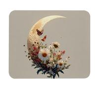 Modern Mouse Pad Aesthetic Moon Phase Nature Flower Plant Square Mouse Mat Desk Pad 25x30cm for Computer,Office,Gamer