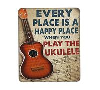 Modern Mouse Pad, Every Place is A Happy Place When You Play The Ukulele Mousepads Washable Keyboard Pad 25X30cm for Office Gamer Computer