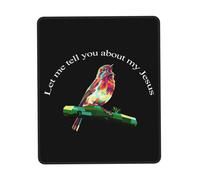 Modern Mouse Pad, Let me Tell You About My Jesus Mousepads Stitched Edges Desk Pad 25X30cm for Gamer Work Studying