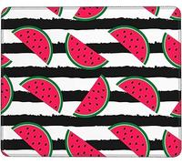 Modern Mouse Pad, Red Watermelon Blake White Stripes Mousepads Rubber Desk Pad 25X30cm for Work PC Laptop