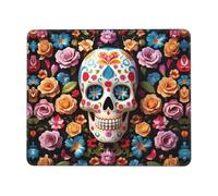 Modern Mouse Pad, Sugar and Skulls and Flowers Mousepads Ergonomic Desk Mats 25X30cm for Work Studying Gamer