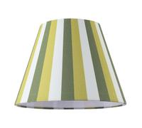 Happy Homewares Multi Green Tone Striped Linen Coolie Lamp Shade With Cotton Inner