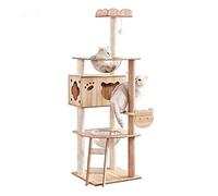 Modern Multi-layer Wooden Cat Climbing Frame with Sisal Rope Scratching Posts & Board(A)