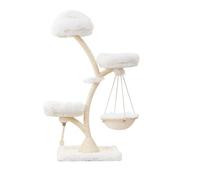 Modern Multi Level Cat Tree, Pussy Scratching Toy Tower, Activity Indoor Trees with Plush Big Hammock, Kitten Castle for Large Cats Kittens