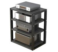 Modern Multi-Tier MDF Video Stand with Sturdy AV Storage Cabinet 15" Entertainment Console Rack for Living Room Gaming & Studio Stylish Gray Design