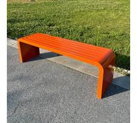 Modern Multicolor Art Deco Picnic Bench - Waterproof Metal Garden Bench for Outdoor & Indoor Use, Perfect for Patio, Lawn, Yard, Porch - 79" L x 16" W x 18" H