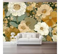 Modern Multicolor Wall Mural 400 x 280 cm（WxH - Premium Non-Woven Printed Wallpaper for Home Office Living Room Kitchen - Retro Floral Plant Decorative Wall Art Paste Required